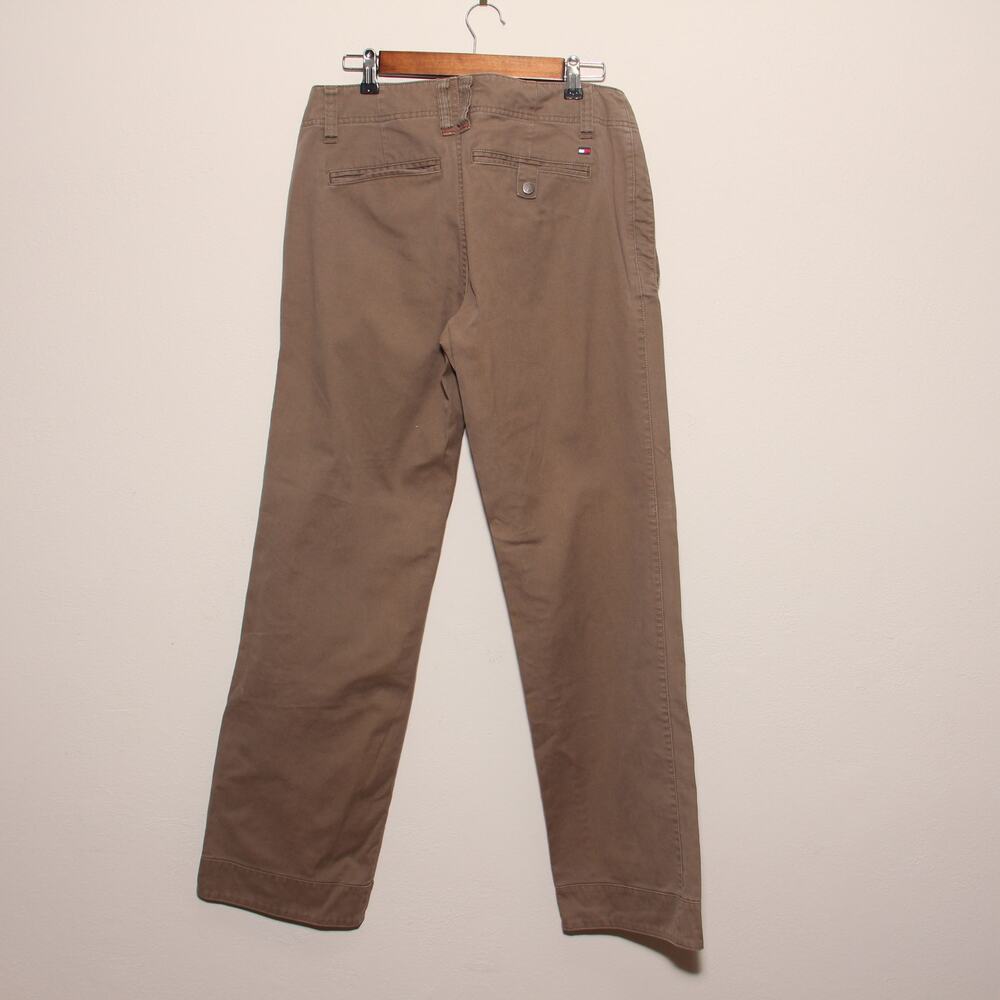 Vintage Tommy Hilfiger Y2K Khaki Cotton Jeans Size 8 33" inseam - Picture 2 of 9